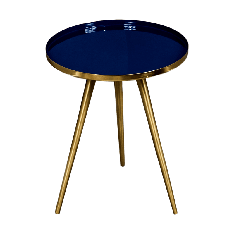 Side Table Blue Enamel Tray-TrendGoat