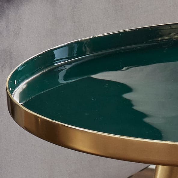 Side Table Green Enamel Tray-TrendGoat