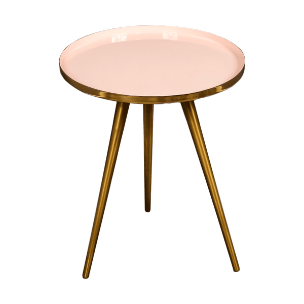 Side Table Pink Enamel Tray-TrendGoat