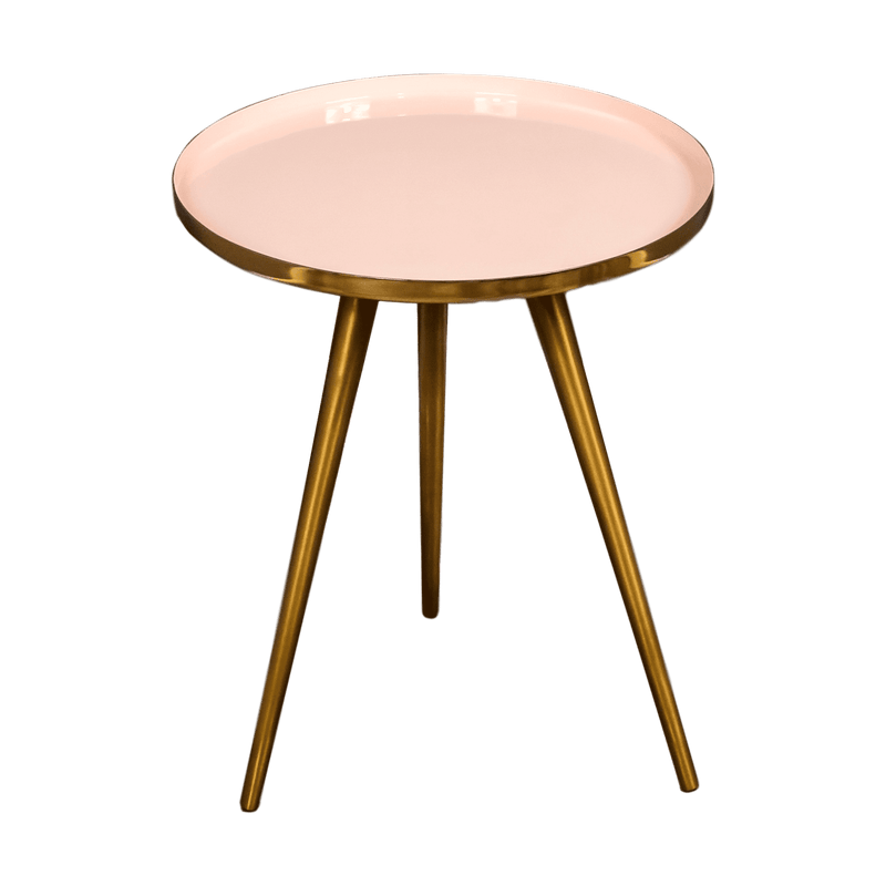 Side Table Pink Enamel Tray-TrendGoat