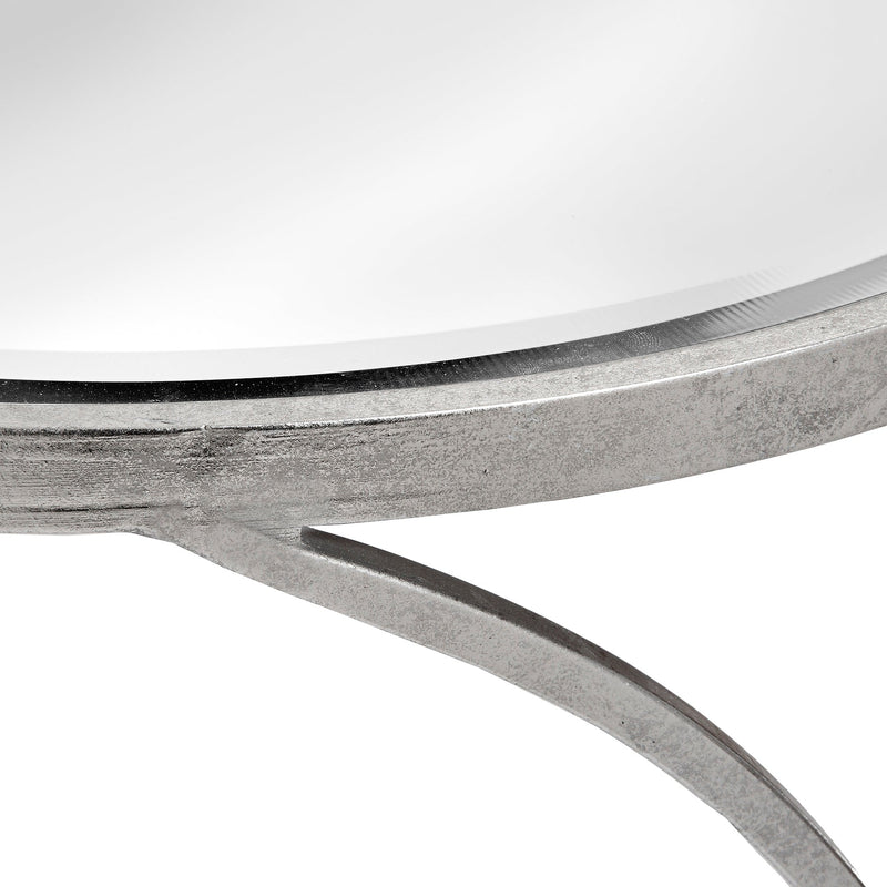 Silver Curved Design Set Of 2 Side Tables-TrendGoat