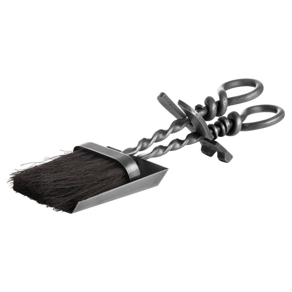 Silver Hearth Tidy Set With Hand Turned Loop Handle-TrendGoat