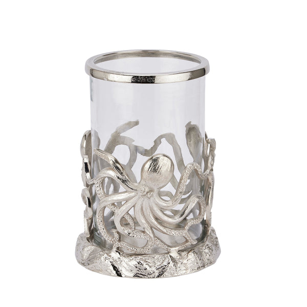 Silver Octopus Candle Hurricane Lantern-TrendGoat