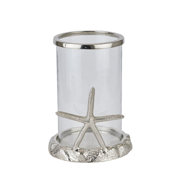 Silver Starfish Candle Hurricane Lantern-TrendGoat