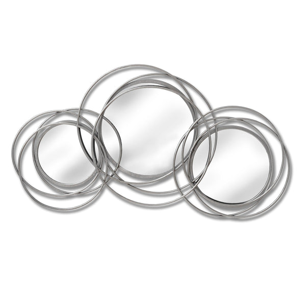 Silver Trio Multi Circled Wall Art Mirror-TrendGoat