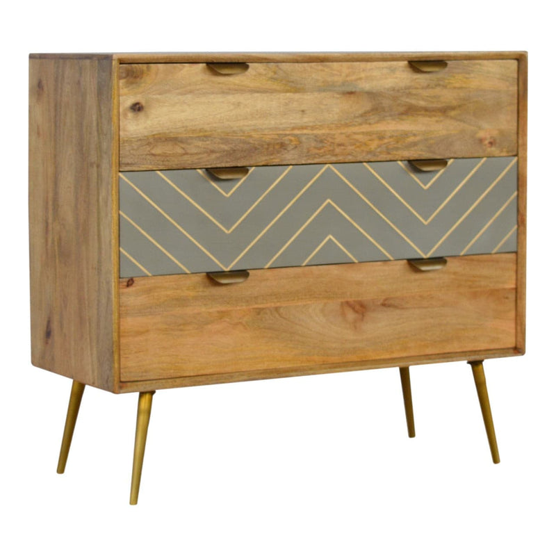 Sleek Cement Brass Inlay Chest-TrendGoat