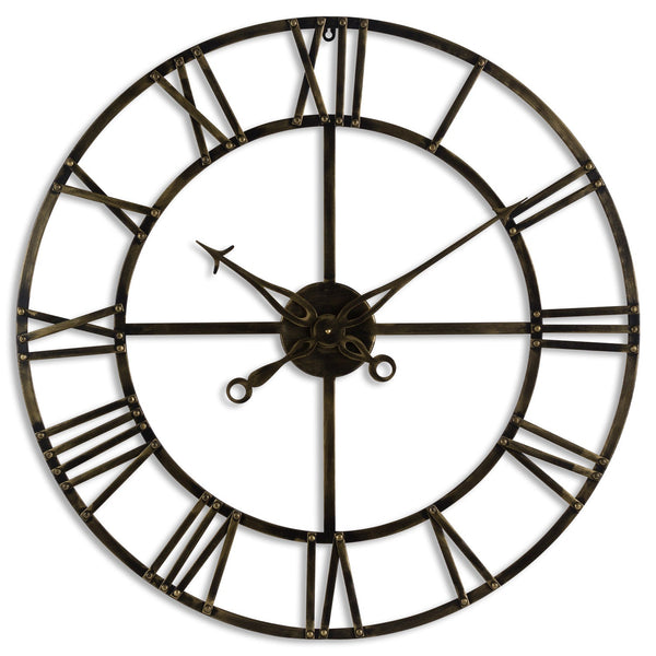 Small Antique Brass Skeleton Clock-TrendGoat