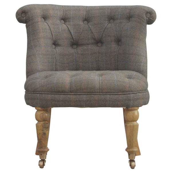 Small Multi Tweed Accent Chair-TrendGoat