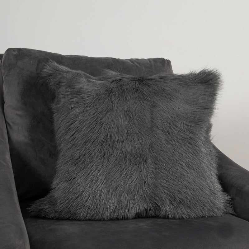 Smoke Grey Goatskin Cushion-TrendGoat