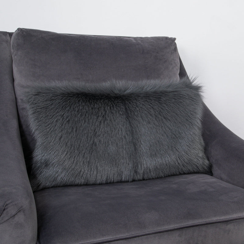 Smoke Grey Goatskin Cushion-TrendGoat