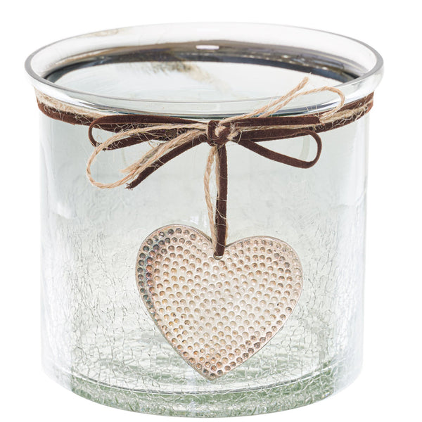 Smoked Midnight Crackled Heart Candle Holder-TrendGoat