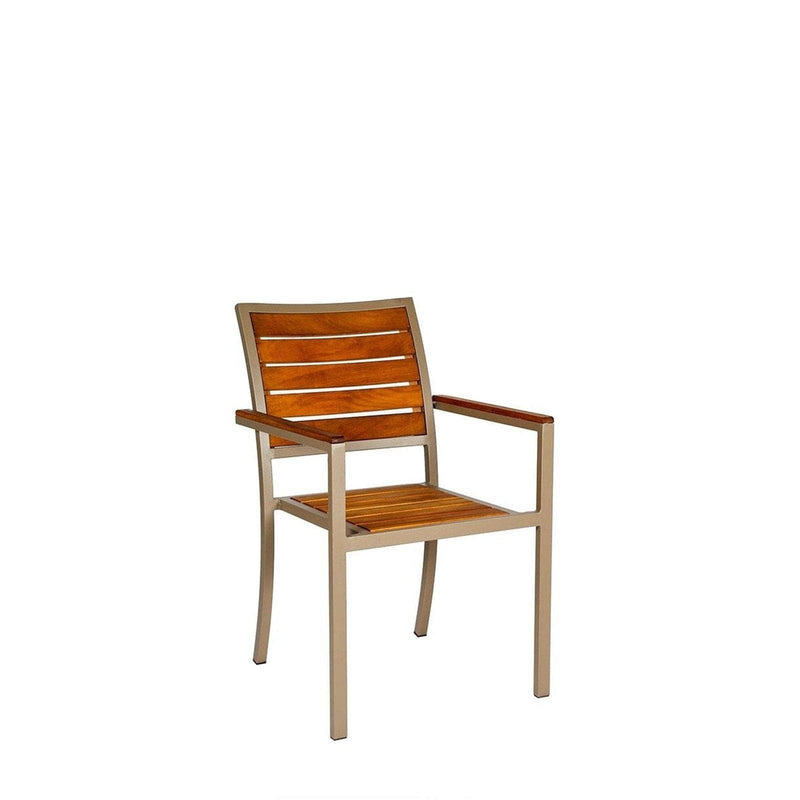 Solid Chestnut Outdoor Patio Arm Chair-TrendGoat