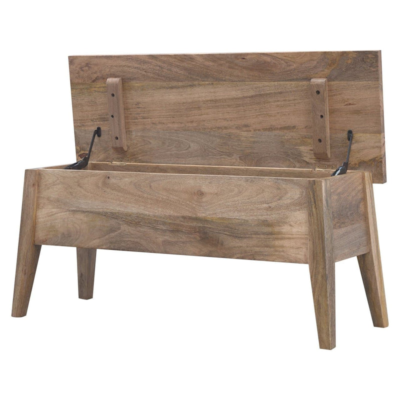 Solid Wood Lid Up Storage Bench-TrendGoat