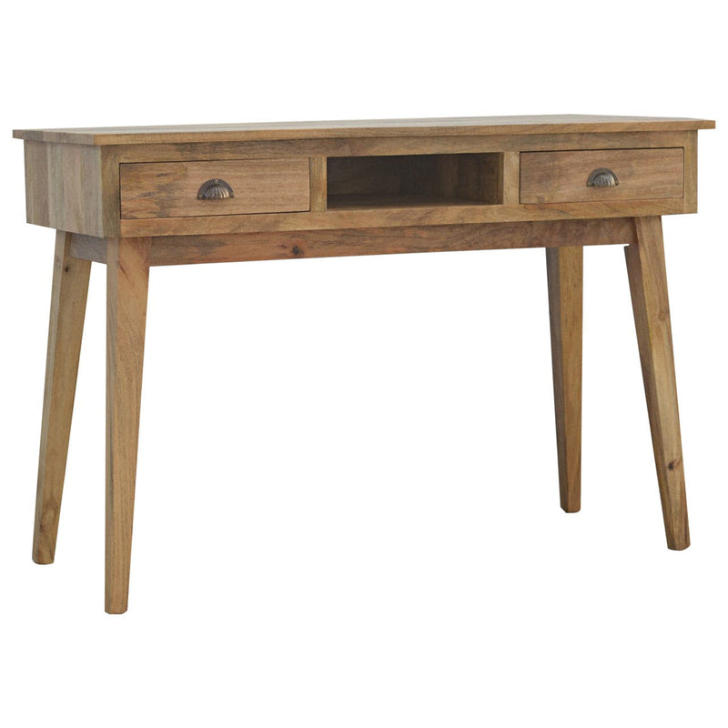 Solid Wood Writing Desk with 2 Drawers-TrendGoat