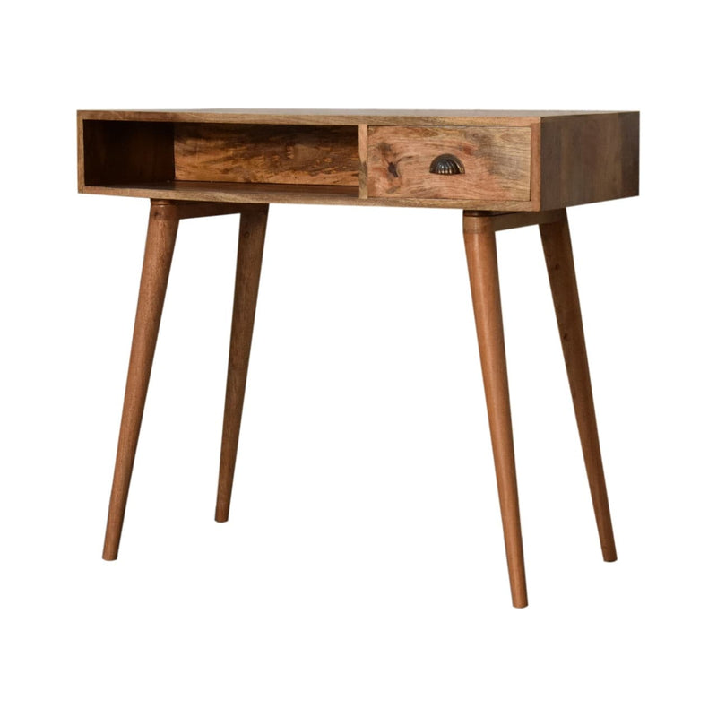 Solid Wood Writing Desk with Open Slot and Cable Access-TrendGoat