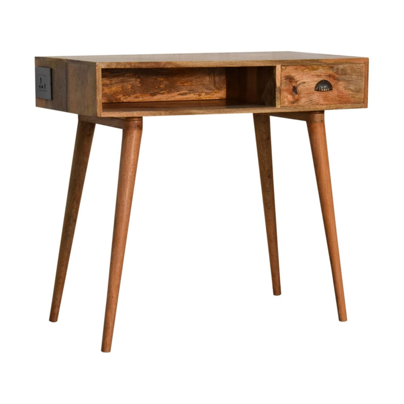 Solid Wood Writing Desk with Open Slot and Cable Access-TrendGoat