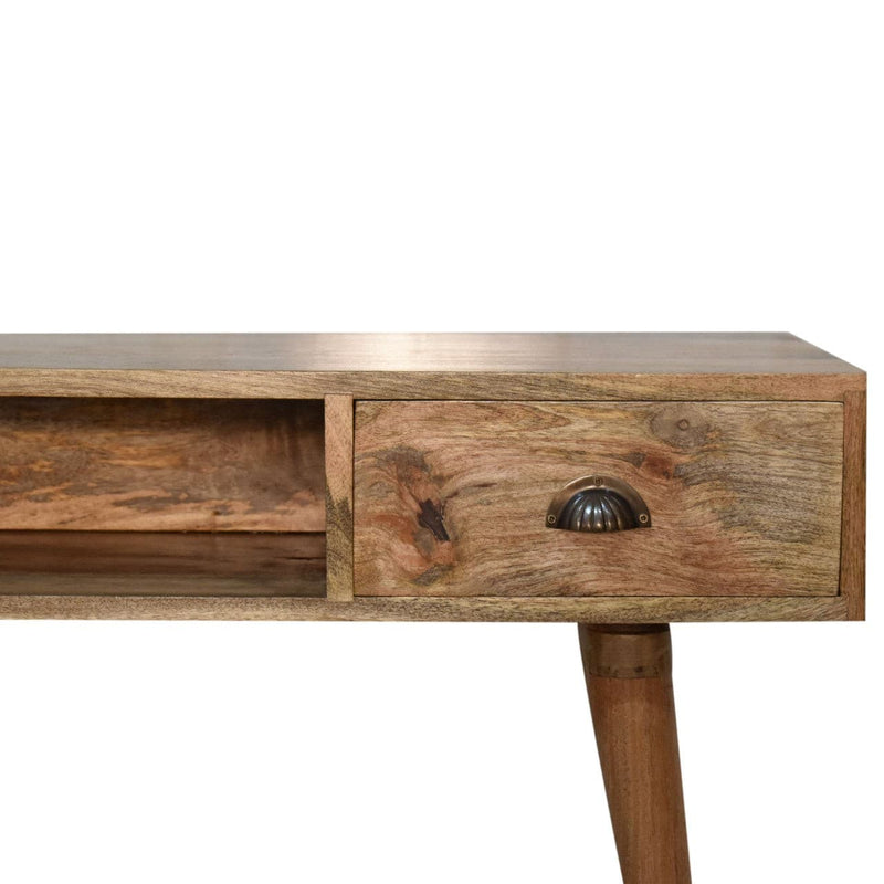 Solid Wood Writing Desk with Open Slot and Cable Access-TrendGoat