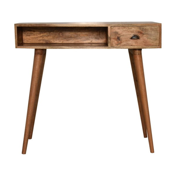 Solid Wood Writing Desk with Open Slot and Cable Access-TrendGoat