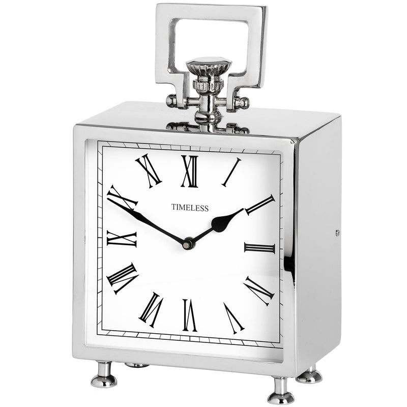 Square Nickel Table Clock-TrendGoat