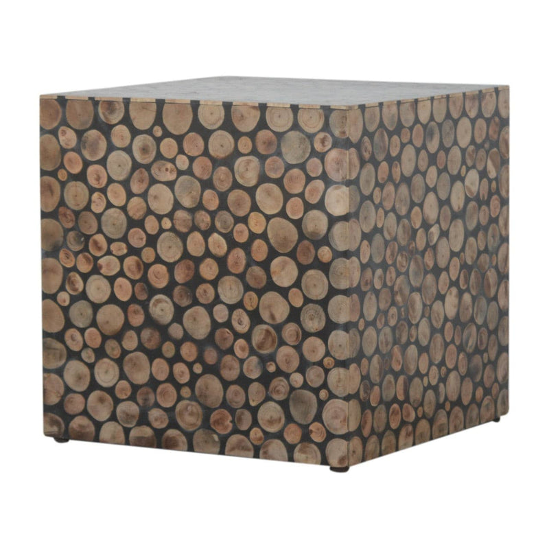 Square Tree Trunk Style Footstool-TrendGoat