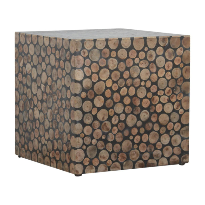 Square Tree Trunk Style Footstool-TrendGoat