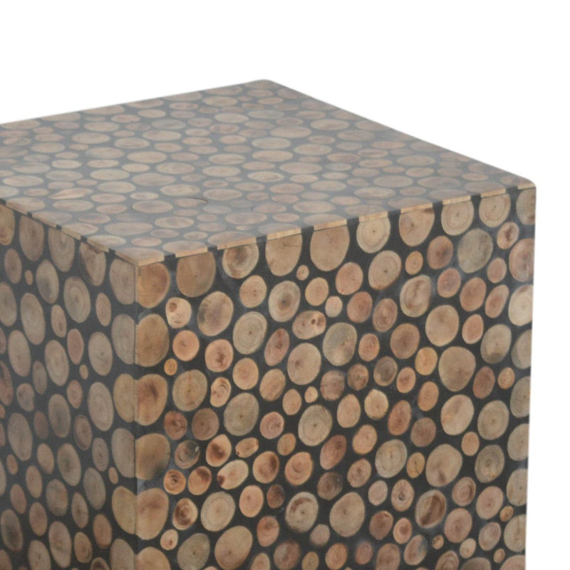 Square Tree Trunk Style Footstool-TrendGoat