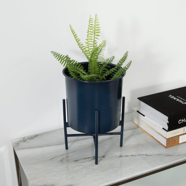 Stilts Navy Blue Plant Holder (30cm)-TrendGoat