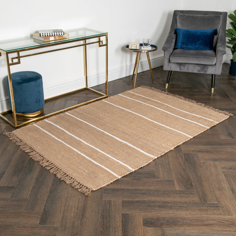 Striped Jute Rug (3 sizes)-TrendGoat