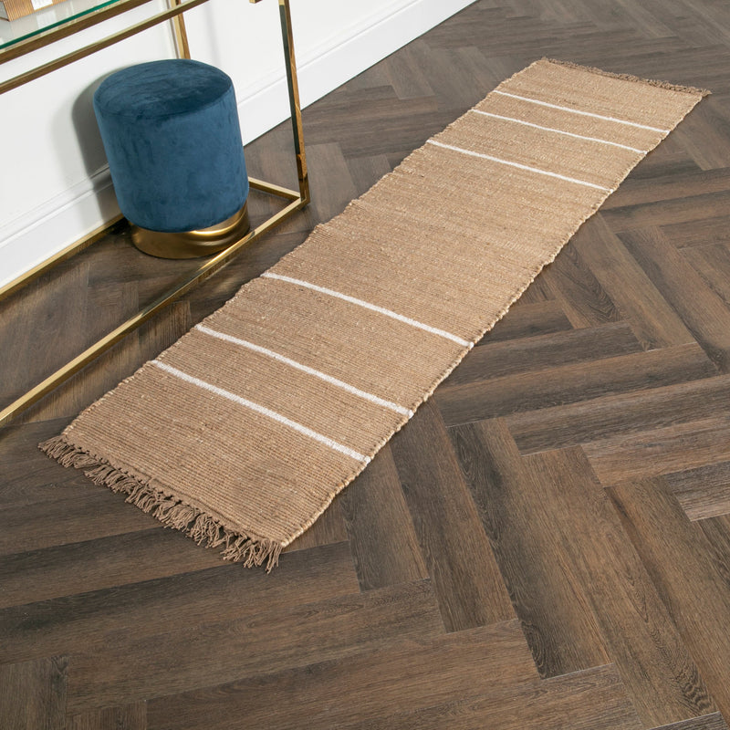 Striped Jute Runner Rug (60 x 230cm)-TrendGoat