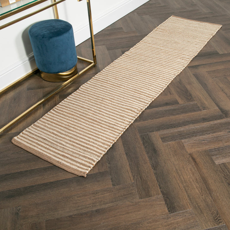 Striped Wool & Jute Runner Rug (60 x 230cm)-TrendGoat