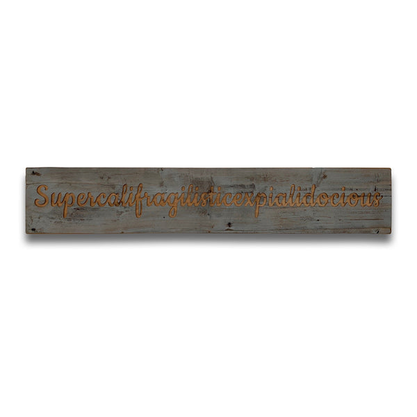 Supercalifragilistic Grey Wash Wooden Message Plaque-TrendGoat