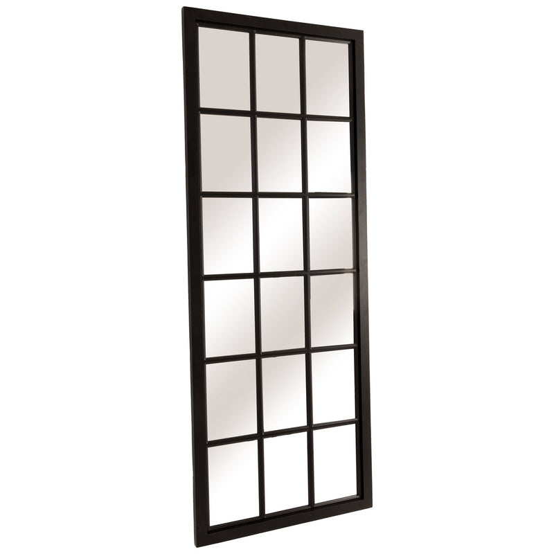 Tall Black Wooden Window Mirror-TrendGoat