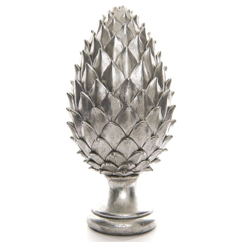 Tall Large Silver Pinecone Finial-TrendGoat