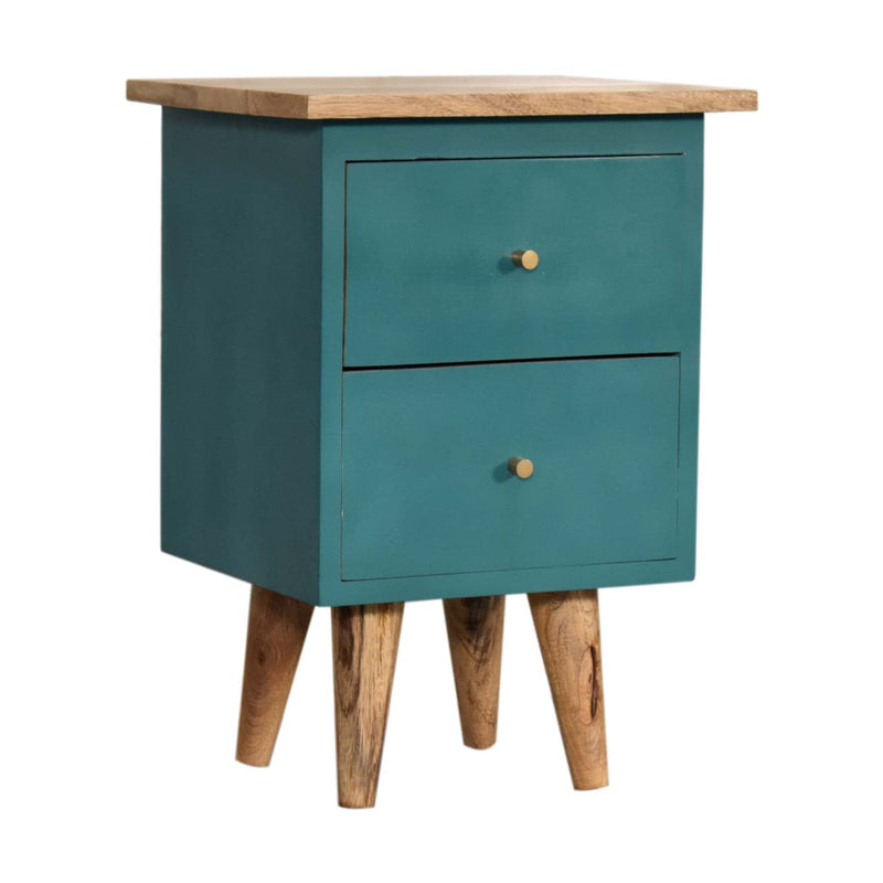 Teal Hand Painted Bedside-TrendGoat