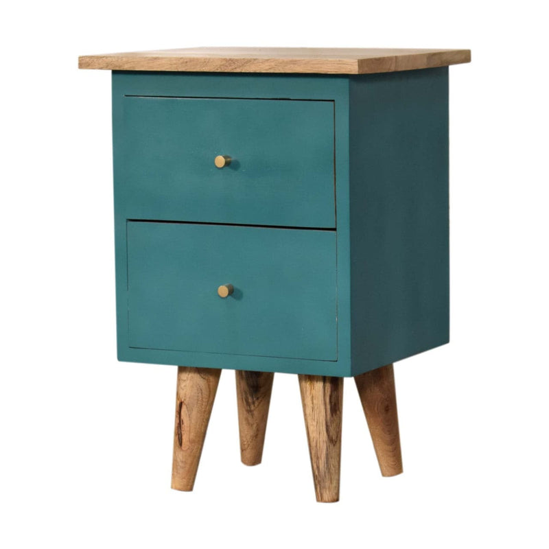 Teal Hand Painted Bedside-TrendGoat