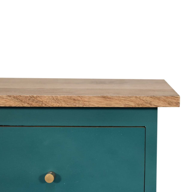 Teal Hand Painted Bedside-TrendGoat