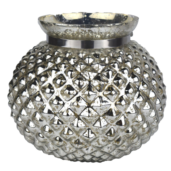 The Lustre Collection Silver Large Combe Candle Holder-TrendGoat