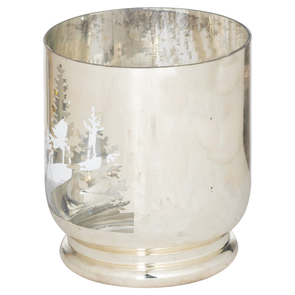 The Noel Collection Silver Forest Medium Candle Holder-TrendGoat