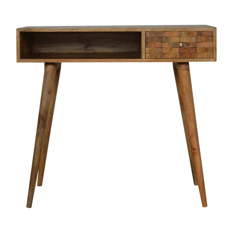 Tile Carved Writing Desk with Open Slot-TrendGoat