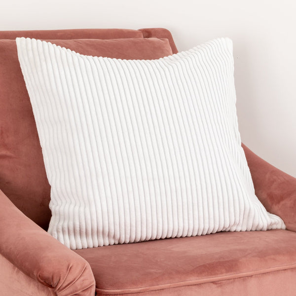 White Corduroy Cushion Cover-TrendGoat