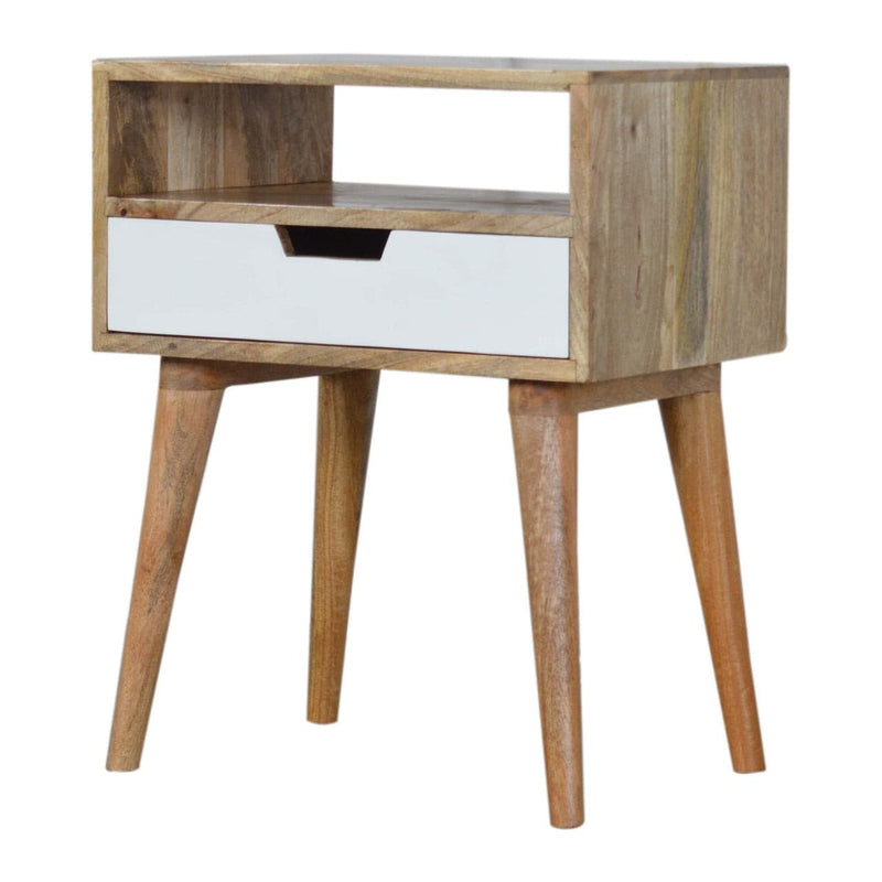 White Painted Drawer Bedside Table-TrendGoat