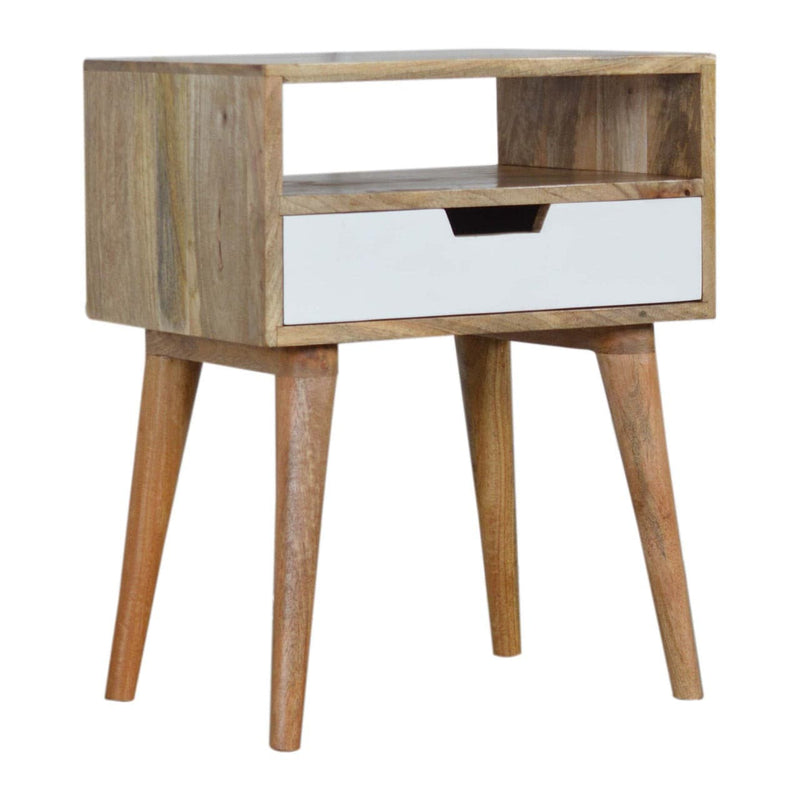 White Painted Drawer Bedside Table-TrendGoat