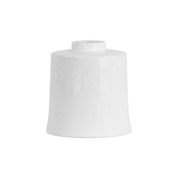 White With Grey Detail Large Cylindrical Ceramic Vase-TrendGoat