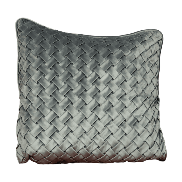 Woven Grey Velvet Cushion Cover-TrendGoat