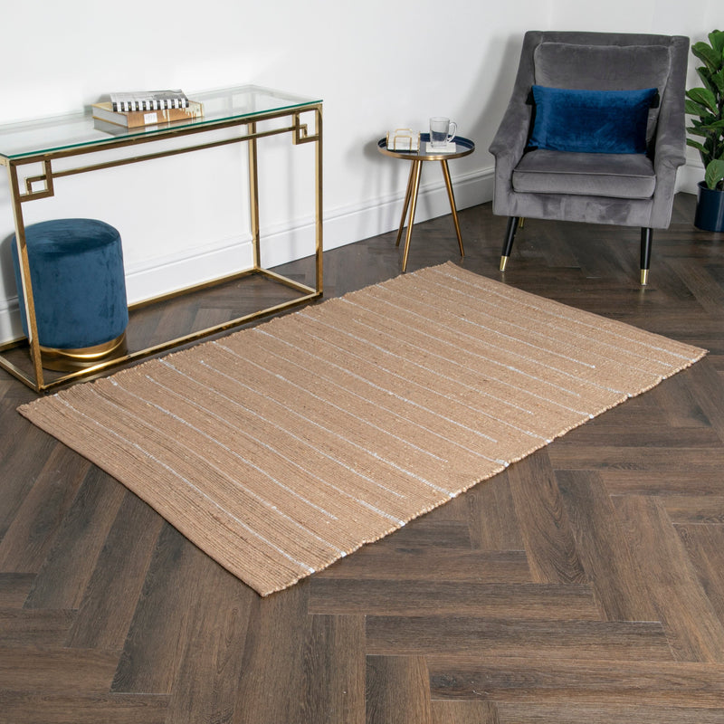 Woven Stripe Jute Rug (3 sizes)-TrendGoat