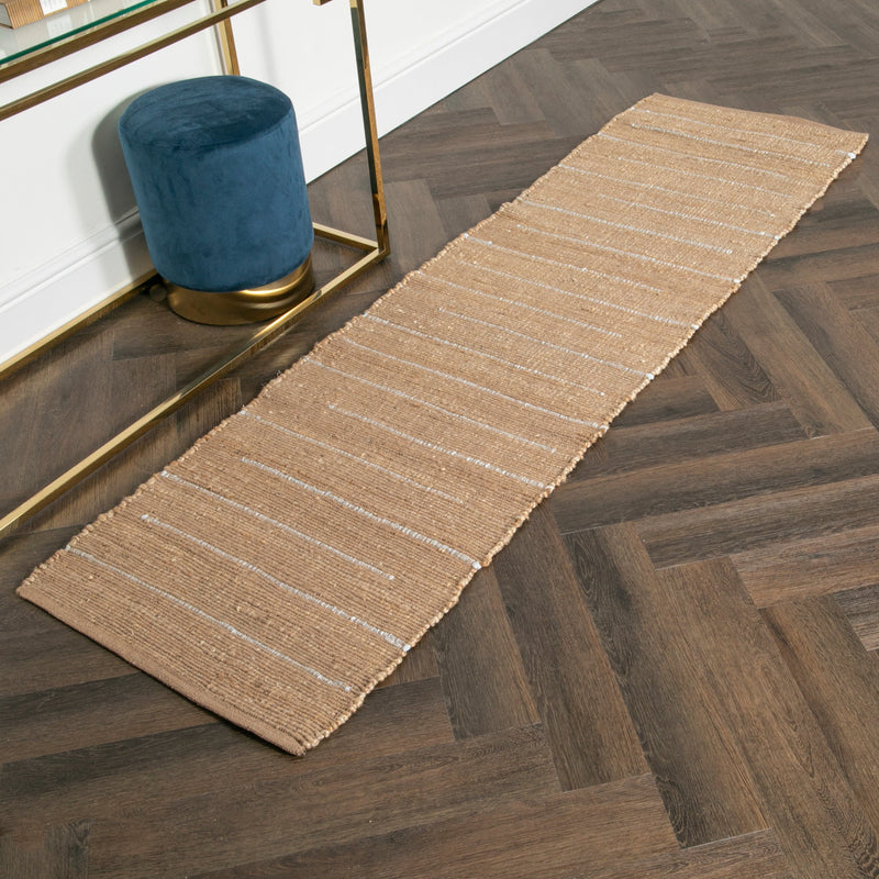 Woven Stripe Jute Runner Rug (60 x 230cm)-TrendGoat