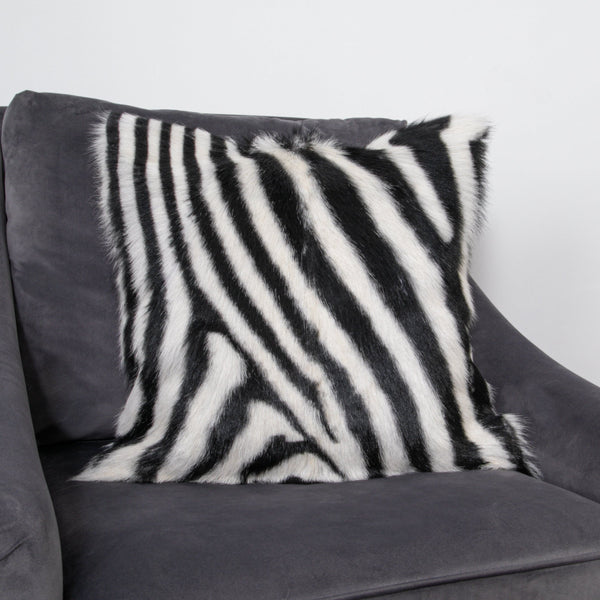 Zebra Goatskin Print Cushion-TrendGoat