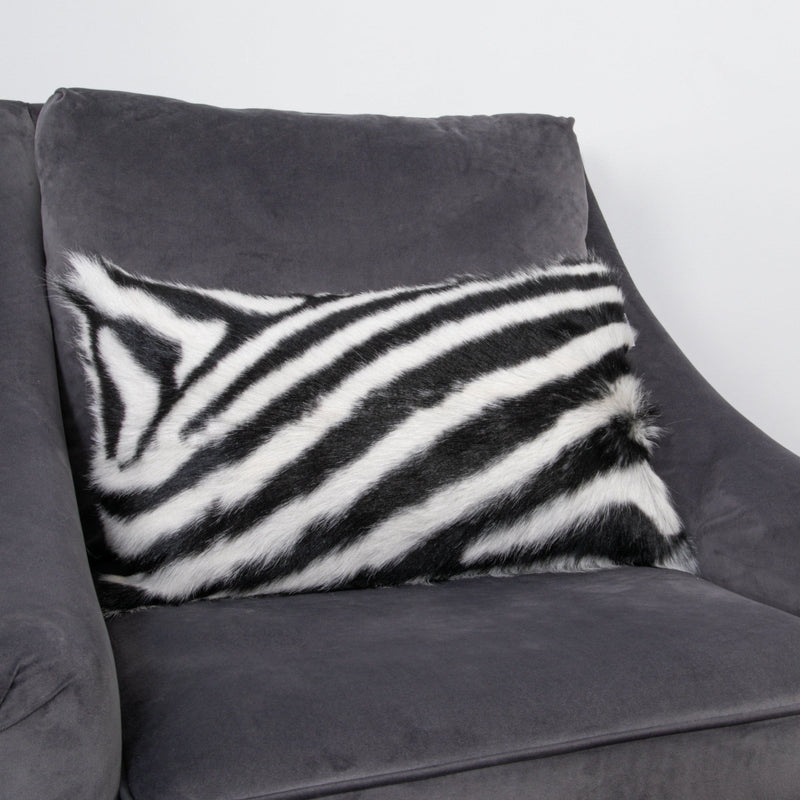 Zebra Goatskin Print Cushion-TrendGoat