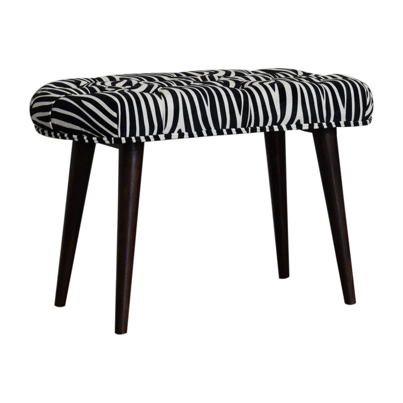 Zebra Print Deep Button Bench-TrendGoat