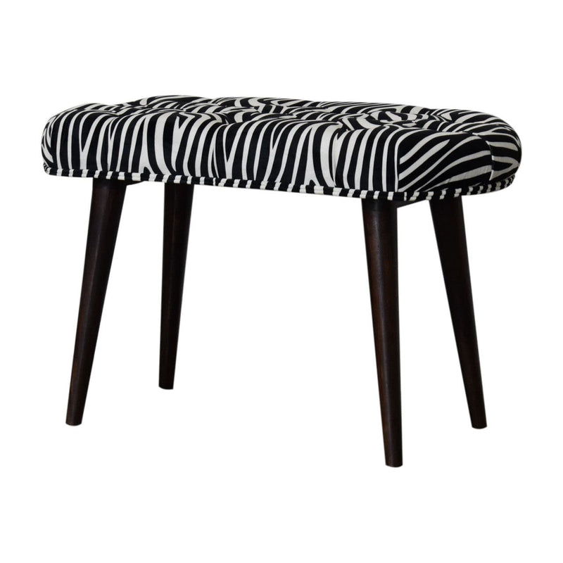 Zebra Print Deep Button Bench-TrendGoat